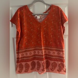 C&C California Paisley Short Sleeve Top